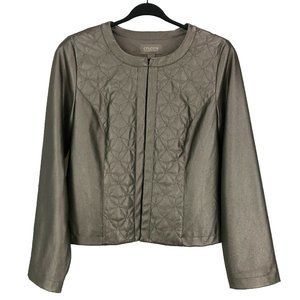 CHICO'S taupe metallic zipper jacket  - Conventional SZ 4 (Chicos size 0)